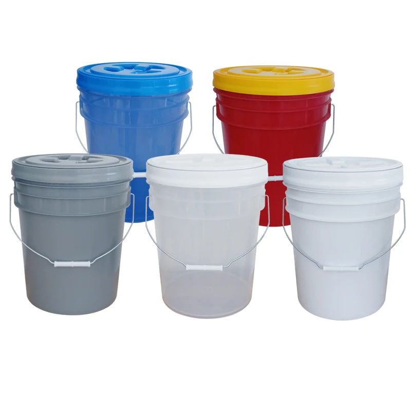 Recyclable plastic pail 20 liter with lid  Customised 5 gallon bucket for Car wash with handle plastic bucket 20 liter