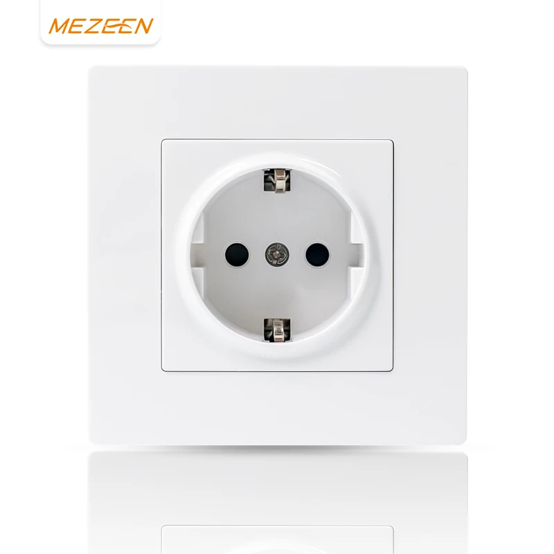 F Series EU Standard Electrical German Socket with Standard Grounding 230V 16A PC Panel Schuko Outlet