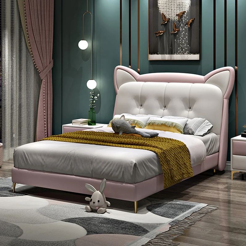 Girl Princess Bed Modern Minimalist Household Children Bedroom White Solid Wood Single Bed Furniture For Home