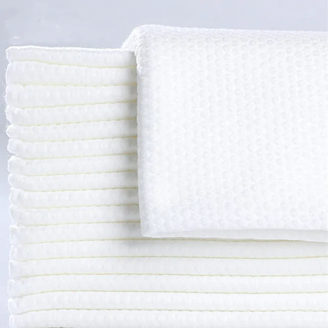 Disposable Biodegradable White Embossed Salons Hairdressing Towels