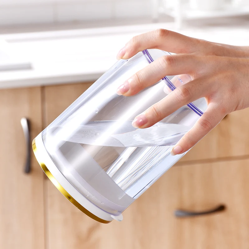New kitchen multifunctional and durable round transparent food plastic sealed jar storage jar with lid