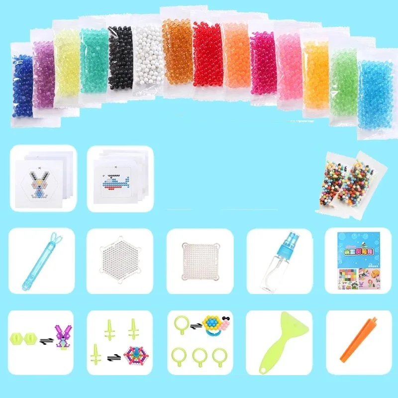Colorful Magic Water Sticky Beads Water Fuse Beads Kits Wholesale Educational Art Crafts Toy For Kids