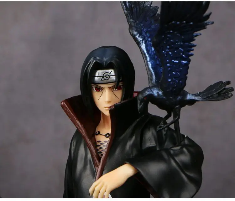 Hottest Cartoon Anime Akatsuki Uchiha Itachi Crow Statue Model PVC Action Figure Desktop Ornament