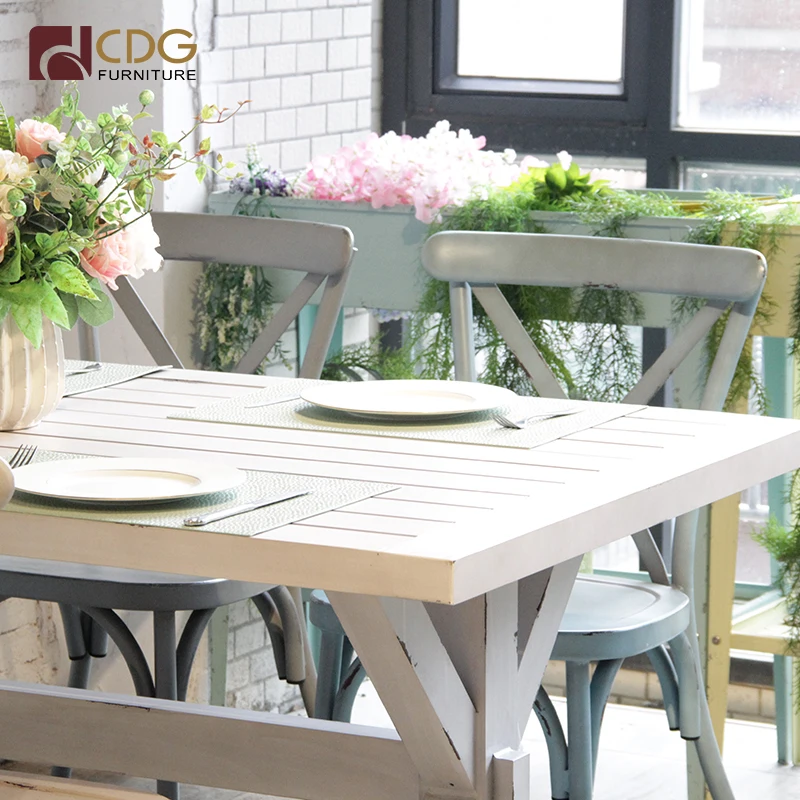 Outdoor Restaurant Modern Retro Design Metal Alu Countertop Vintage Dining Tables