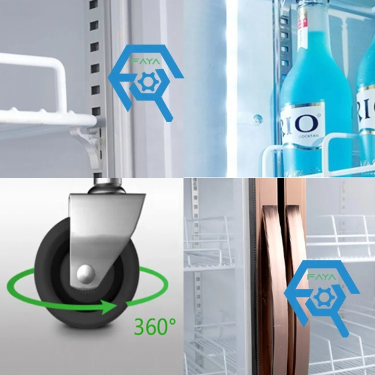 Popular glass three-door storage refrigerator fruit fresh-keeping display cabinet cola refrigerator