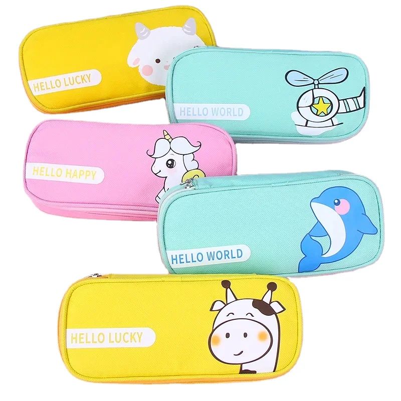 Wholesale Cartoon Unicorn Pencil Case Large Capacity Stationery Pen Bag Cute School Student Stationery