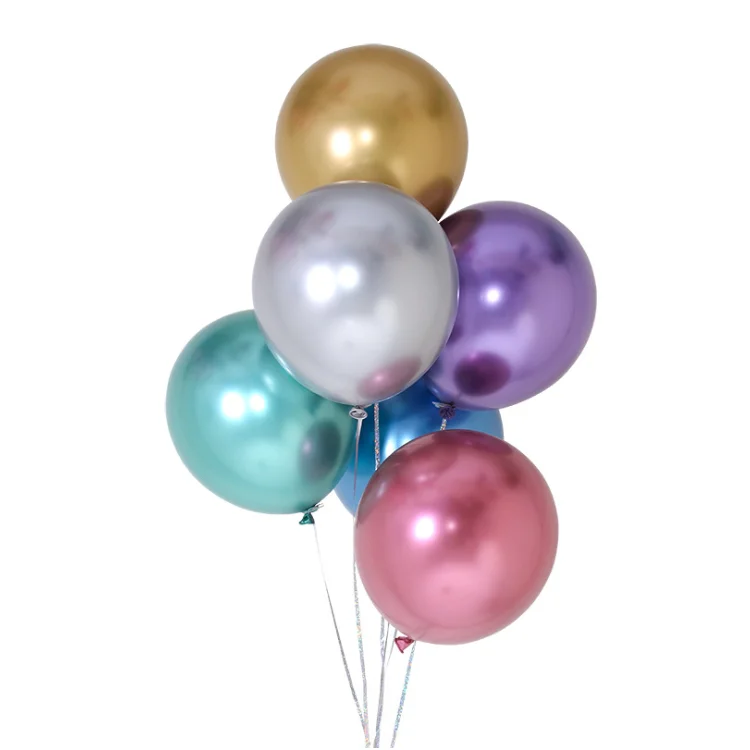 12 inch metal color latex balloon Birthday Party wedding Supplies Helium decoration Chrome Color Metallic Balloon wholesale