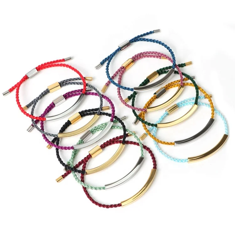 Stainless Steel Custom Promotion Gift Blank Bar or Personalized Engraved Inspirational Quote Statement Bracelet