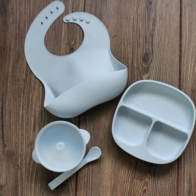 Customization bap free food grade non-slip suction bowl toddler feeding silicon carbide baby silicone plate