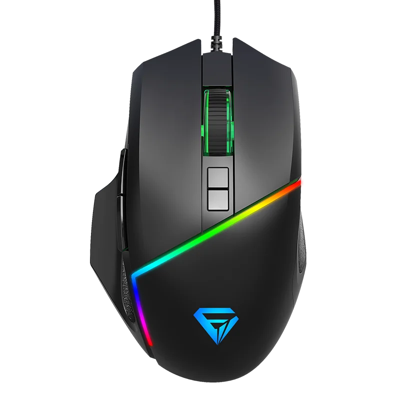 Mouse gamer OEM cheap glowing rgb 7 colors 6400dpi mice gaming mouse sem fio portatil macbook computer black mouse