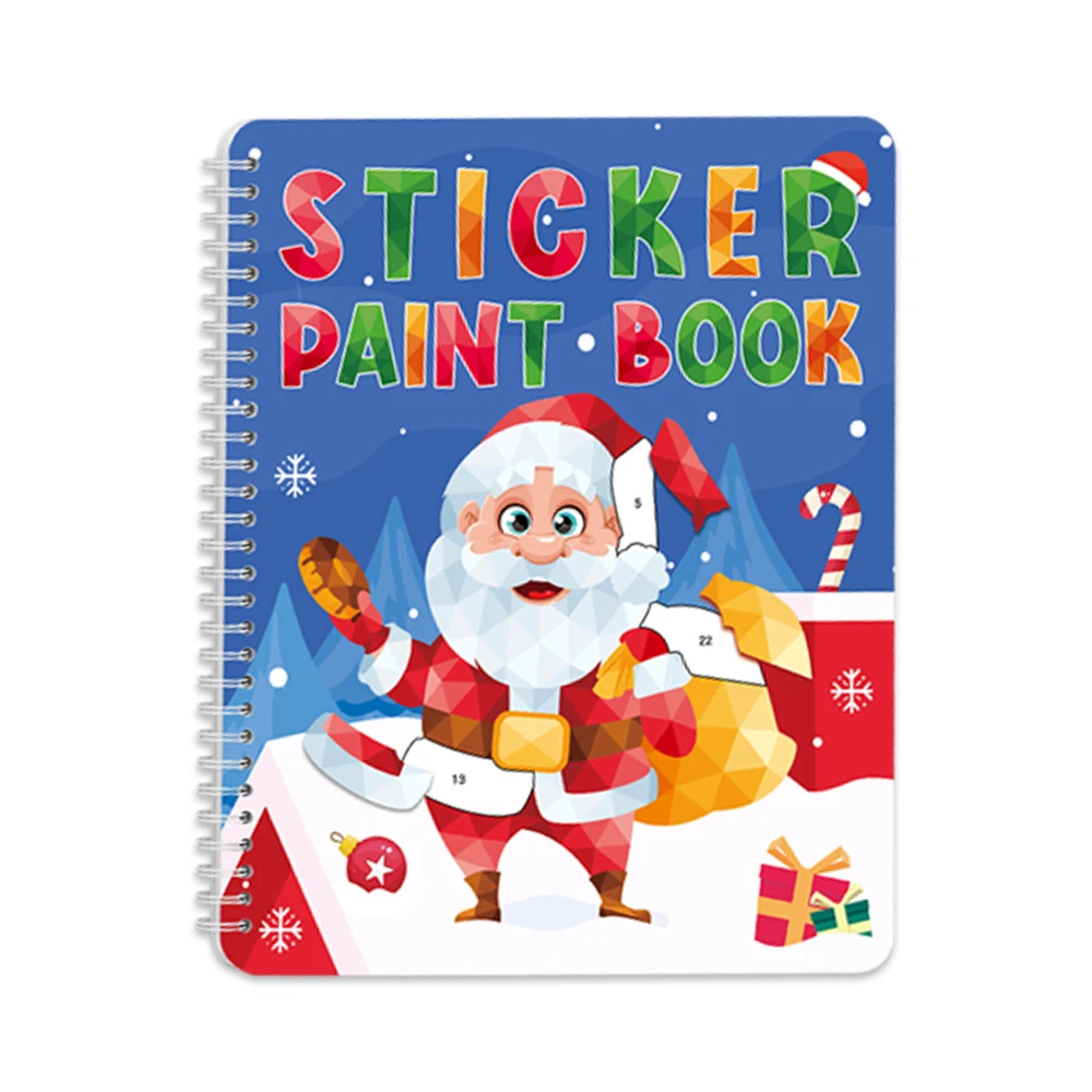 Paint by Sticker Books for Kids Christmas theme Create 10 Pictures One Puzzle Sticker Book by Number Kids Activity Book