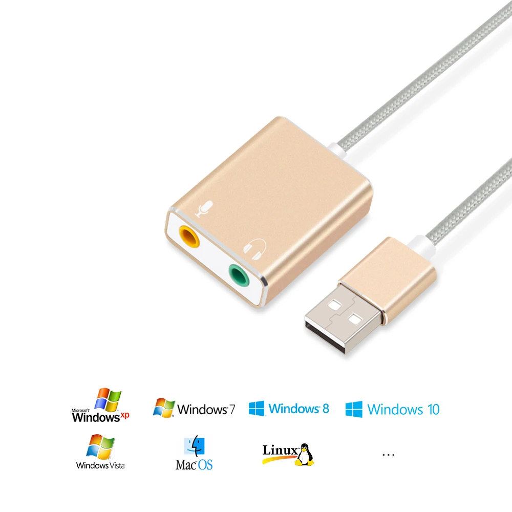Внешняя звуковая карта USB для наушников 3D стерео аудио адаптер Новая высокоскоростная Free drive Mac