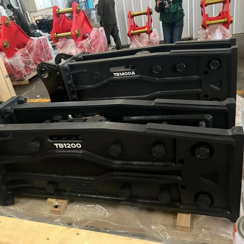 excavators use demolition hammers.Yantai  Hydraulic breaker hammer manufacturers directly sell 0.8-70 tons excavators for use.