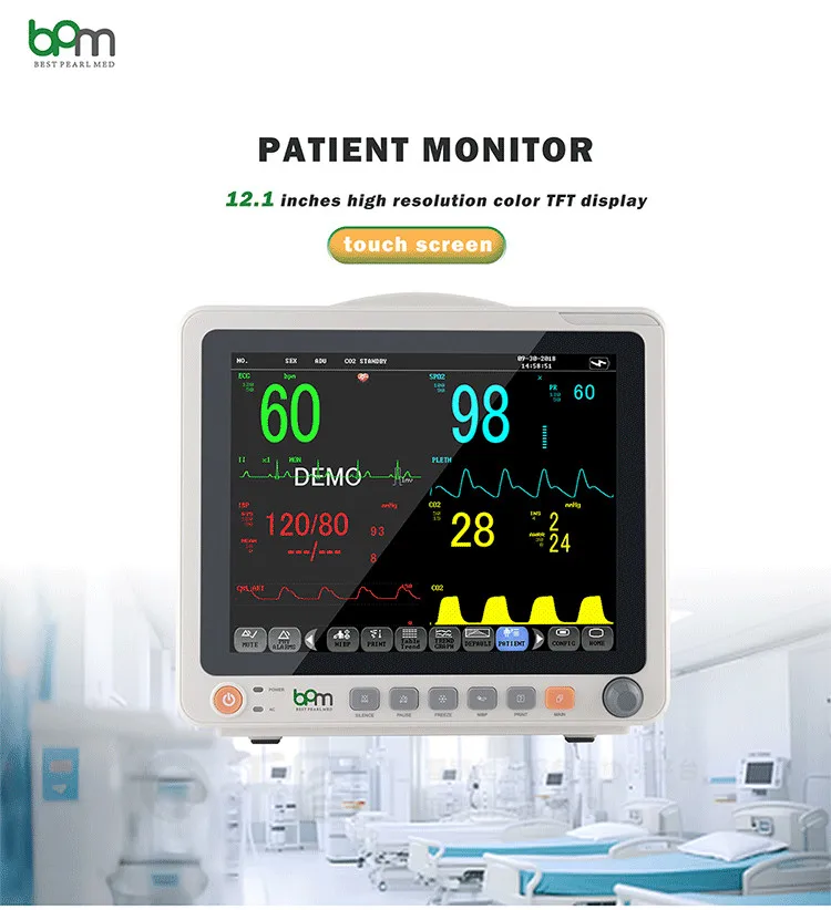 BPM-M1215 Portable Medical Multipara Touch Screen Remote Patient Monitoring Wall Mount Multi Parameter Patient Monitoring