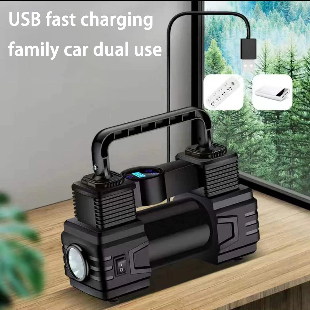 2024 New Car Air Pump Double Cylinder 12v High Power Car Tire Pump Portable Car electric Air Pump Universal