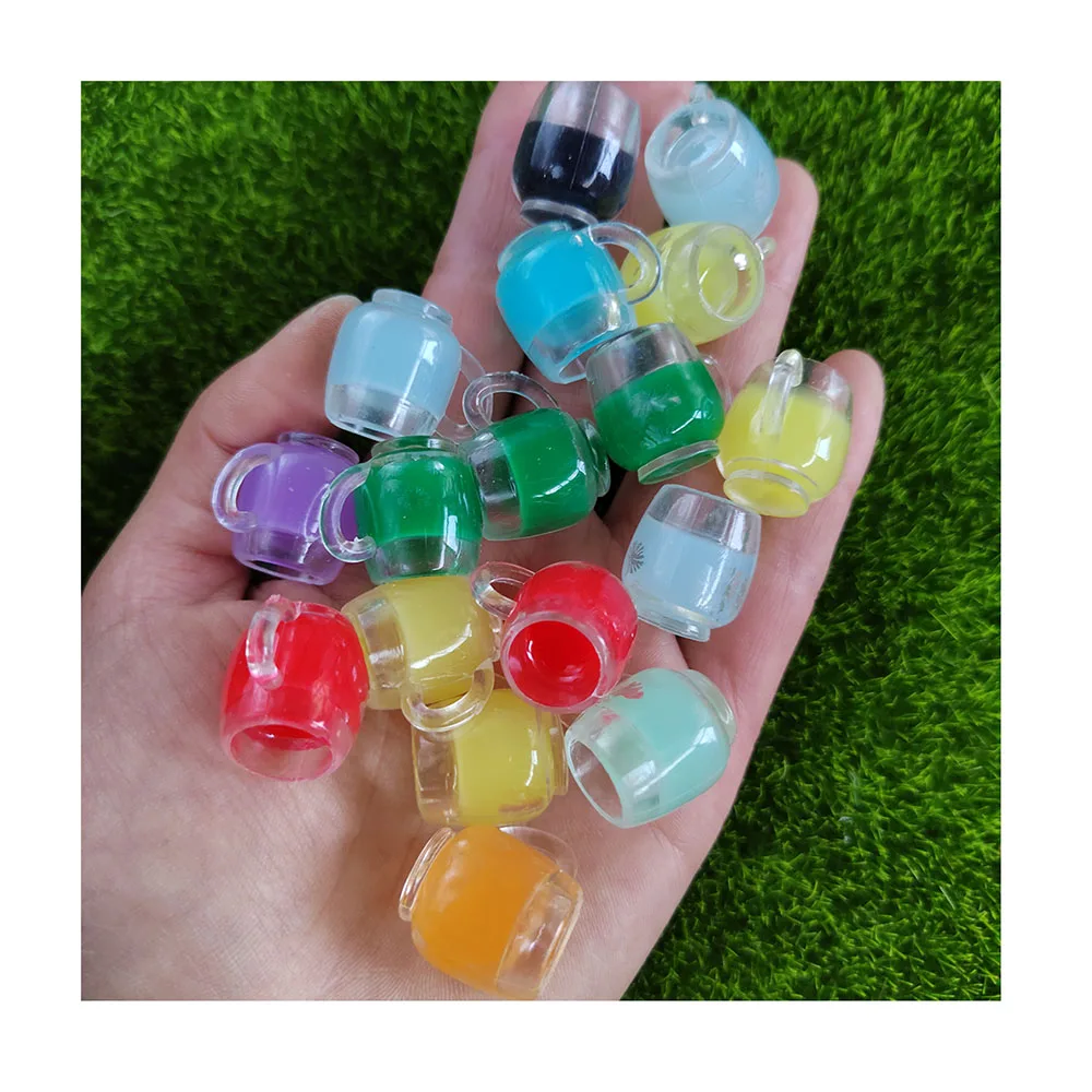 100pcs Resin 3D Water Cup Mini Mug Miniature Bottle Model Doll House Kitchen Decor  20*24mm