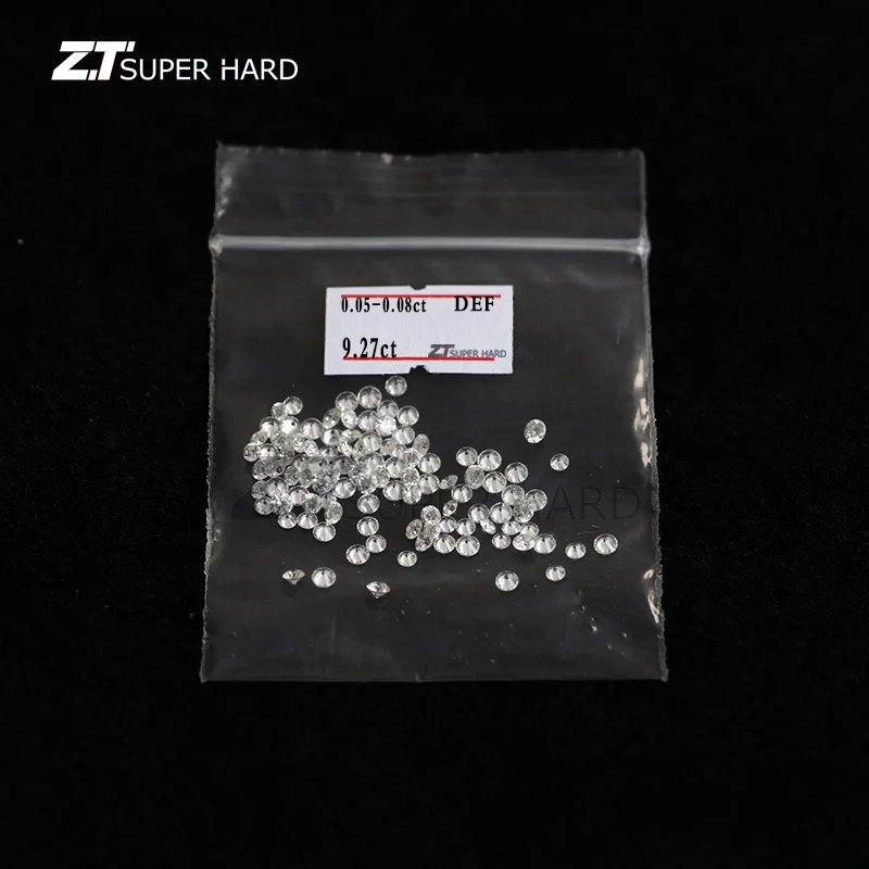 Wholesale 0.05 ct 2.8mm 2.5mm 5 point loose lab grown hthp cvd diamonds 2.3mm 0.05 carat round diamond price