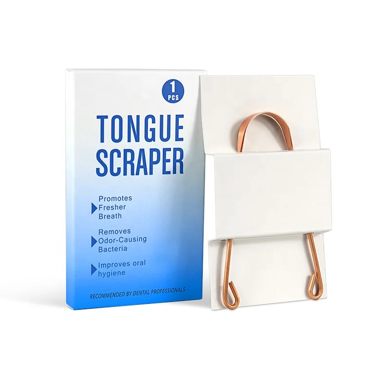 ISO Approved Factory wholesale Oral Hygiene Care Copper Tongue Cleaner Scraper