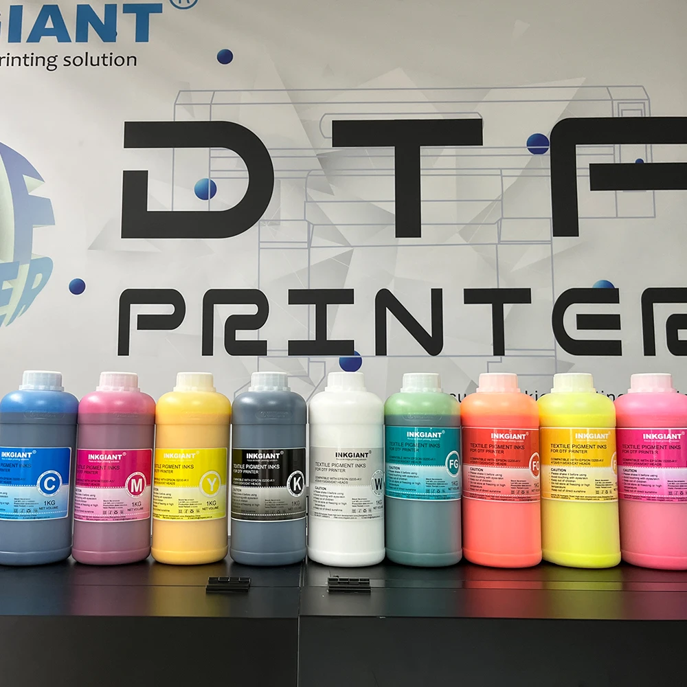 INKGIANT ECO-friendly DTF transfer film ink with C/M/Y/K/W for PET film printer
