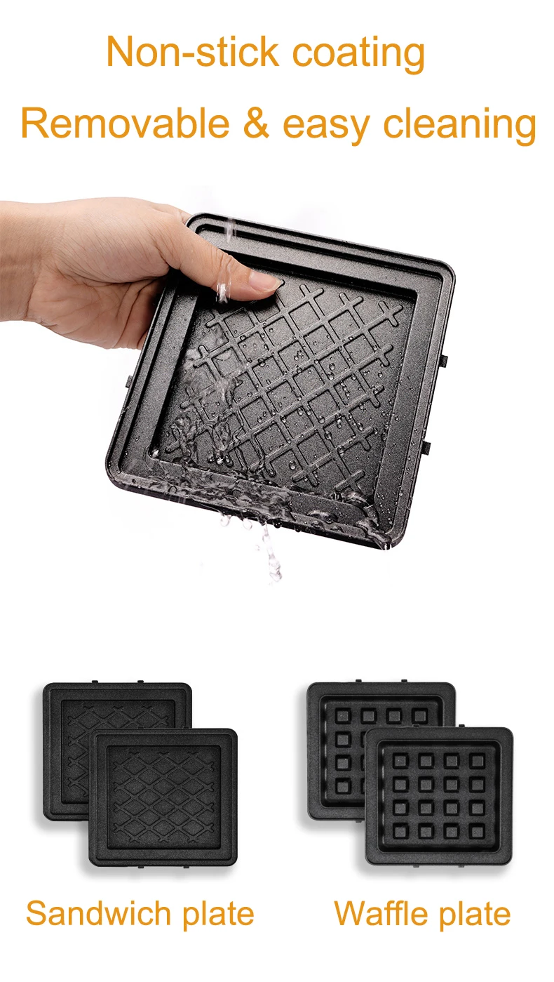 CB,CE Low order quantity, factory direct supply suitable for waffle sandwich, sandwich bread machine with multiple baking plates