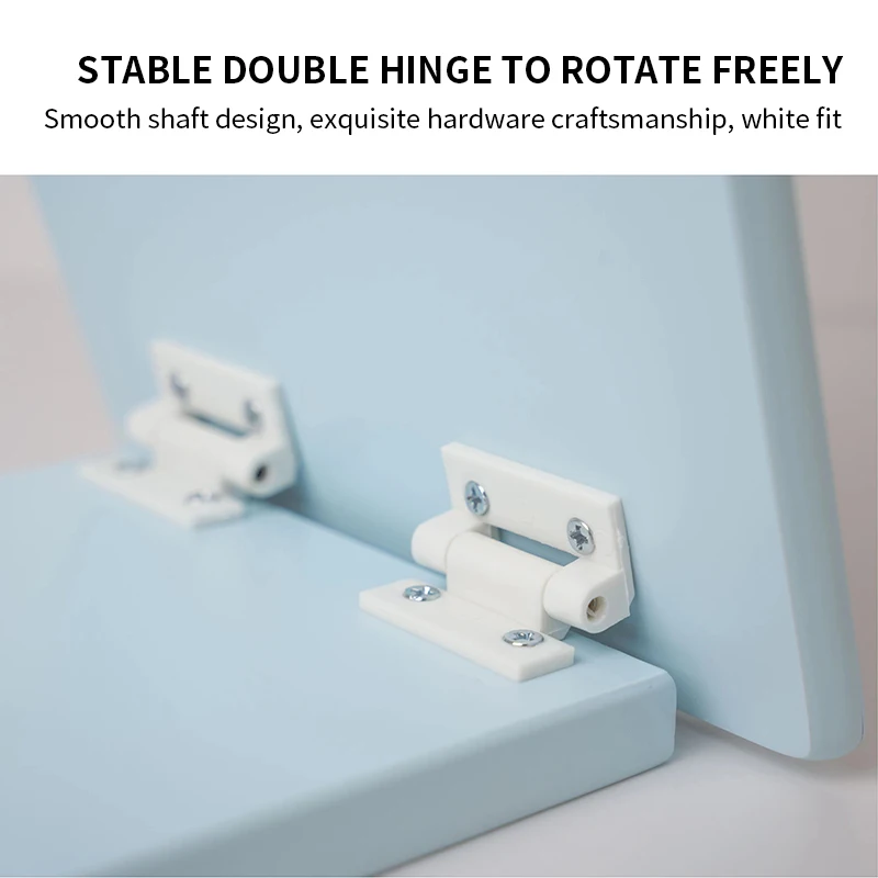 Natural Wood Blue Foldable Makeup Vanity Mirrors Table Standing Mirror For Makeup