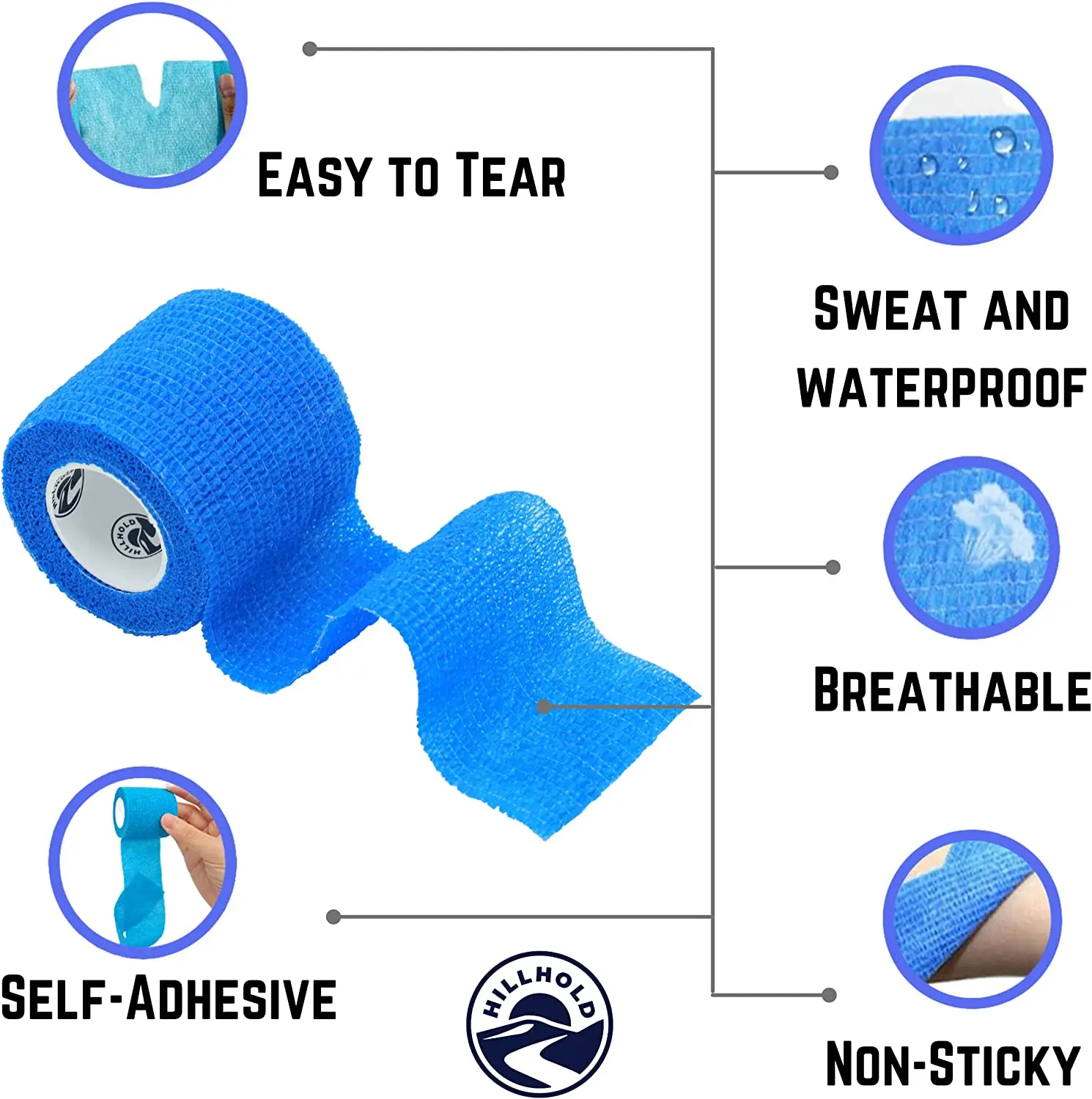 Manufacturer Wholesale CE ISO 5cm*5m Self Adhesive Bandage Wrap Vet sports wrap tape for Athletic