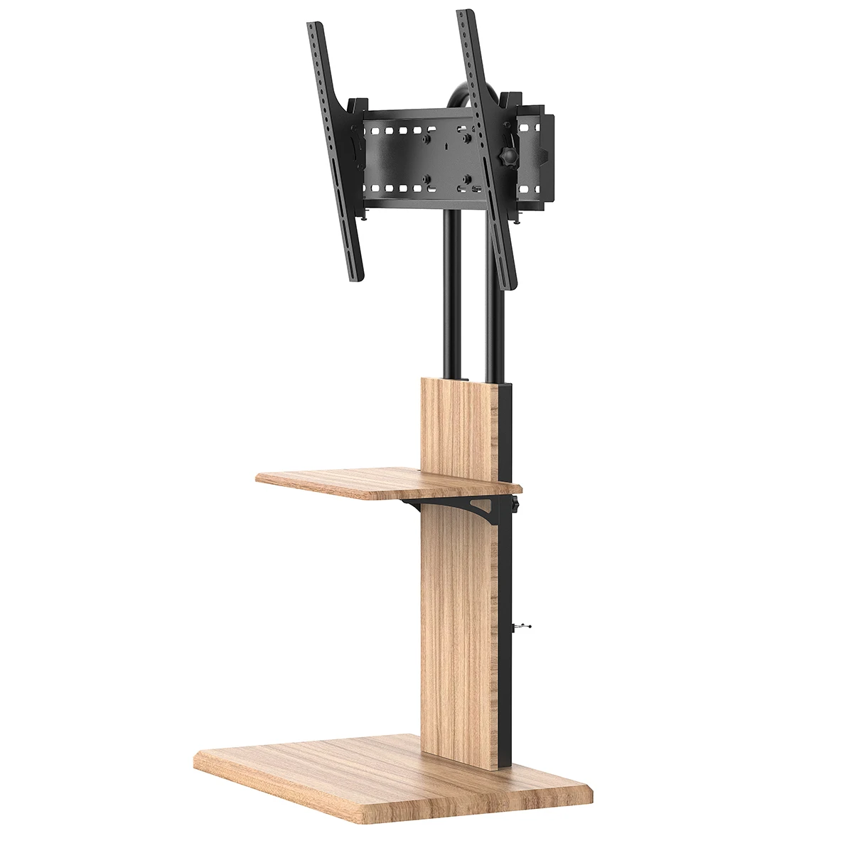 Wholesale Universal Swivel Tilt TV Stand with Wooden Base Height Adjustable Table Top TV Stand Mount Max VESA 400x400mm