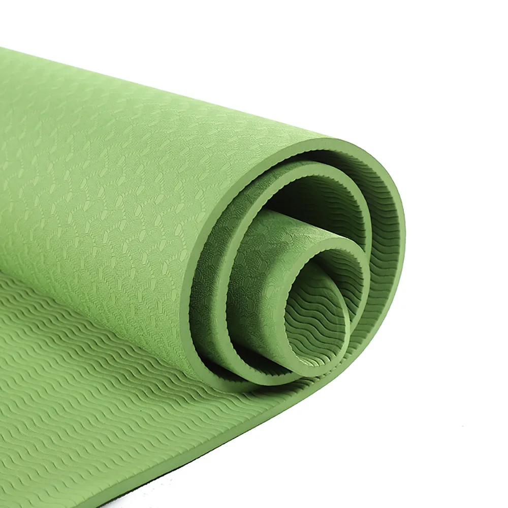 Cheap Wholesale Eco Friendly Exercise Gym Yoga Mat Set 6mm Tpe Nbr Eva Custom Print Fitness Gymnastics Mat With Logo 8mm