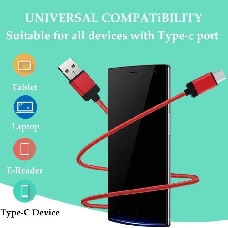  Прочный Плетеный 3а type c Быстрый кабель для samsung кабели передачи данных usb 8pin