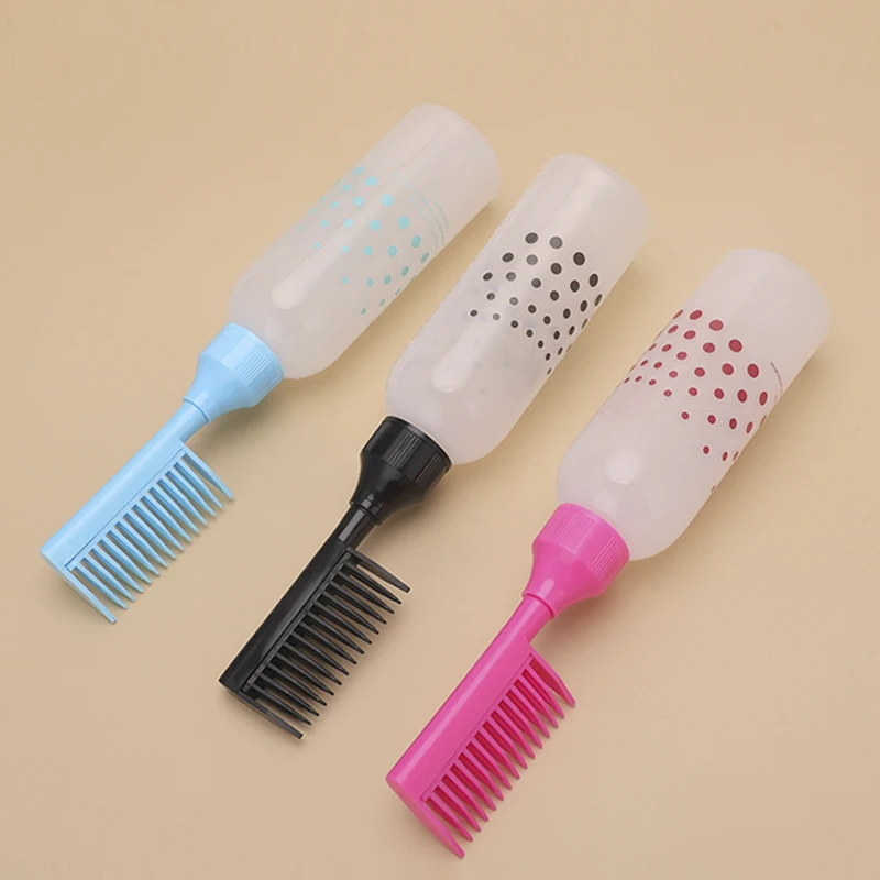 wholesale 1 pack 160ml 6oz root comb applicator bottle with comb attachment cheap hair dye empty applicator bottles for hair oil