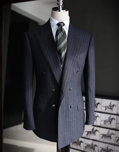 
MTM Business Men Suit Plaid Red Fitted Mens Stylish Blazer Wedding Suits For Men 