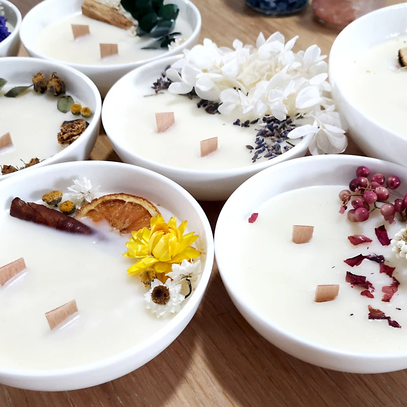 luxury scented candle flower soy wax candle gel wax gift box arts crafts botanical candle