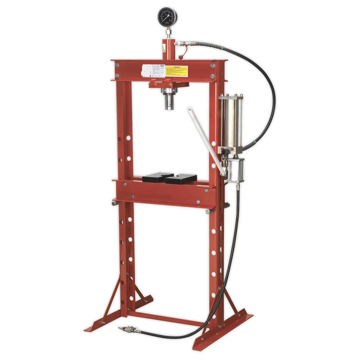 30 Ton High Quality Heavy Duty Blue Red Air Hydraulic Shop Press With Gauge