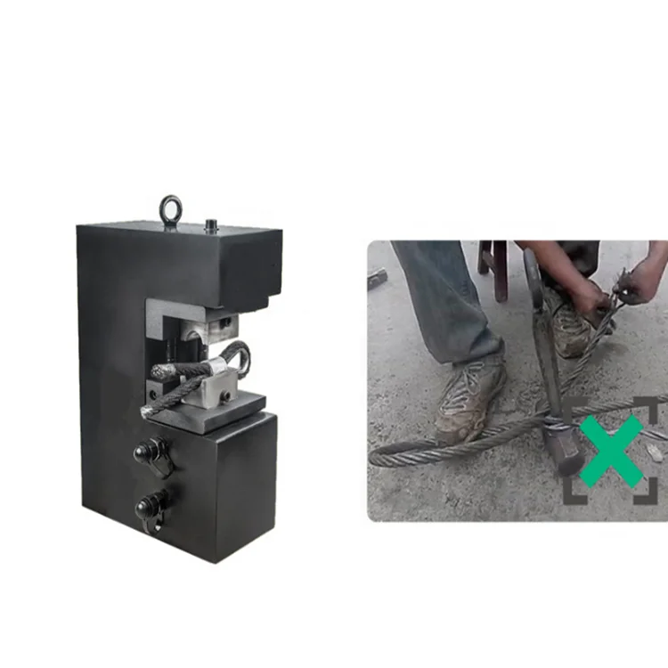 Hydraulic wire rope sleeve press