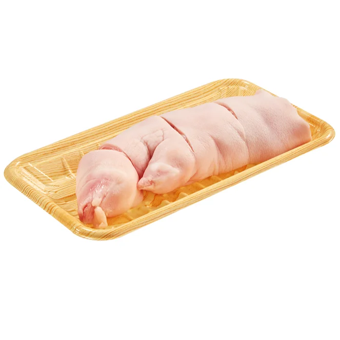 Food Packaging Wood grain film Blister CT PP Disposable Frozen Beef Lamb Meat Plastic Food Tray Seafood Container