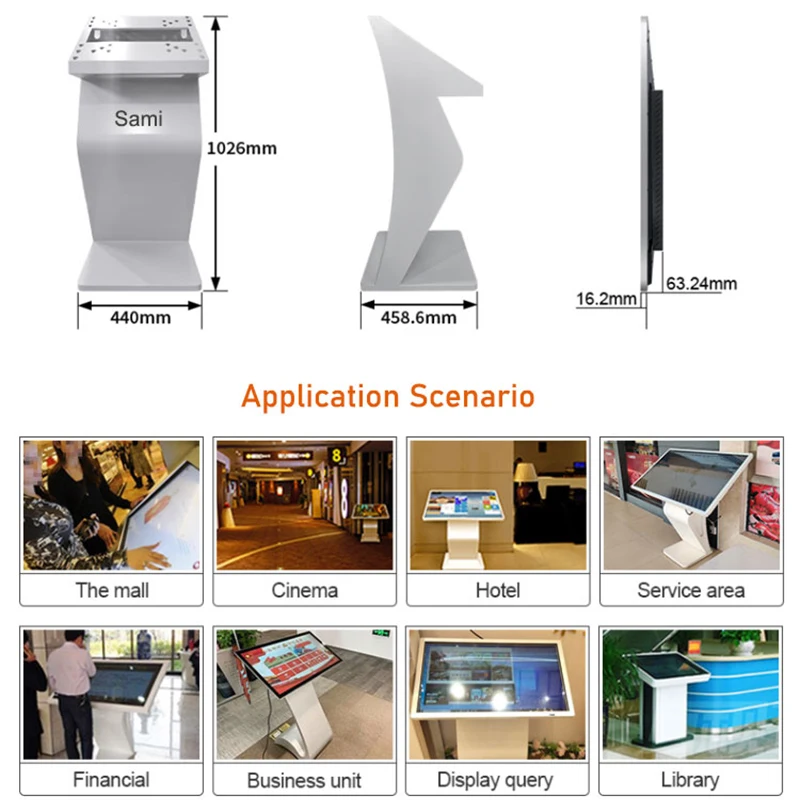 Floor Standing Indoor Monitor Android Digital Signage Display Panels Interactive Advertising Display