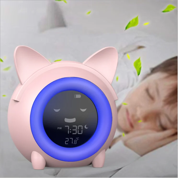 Drop Shipment Desk Digital Alarm Clock Night Lamp Cute Table Kids Sleep Sound Machine Lights Alarm Clocks