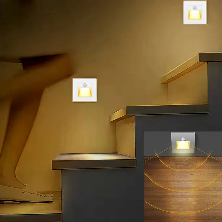 Foot wall lamp 86 type embedded human body sensing foot light stair step sensing light corridor lighting