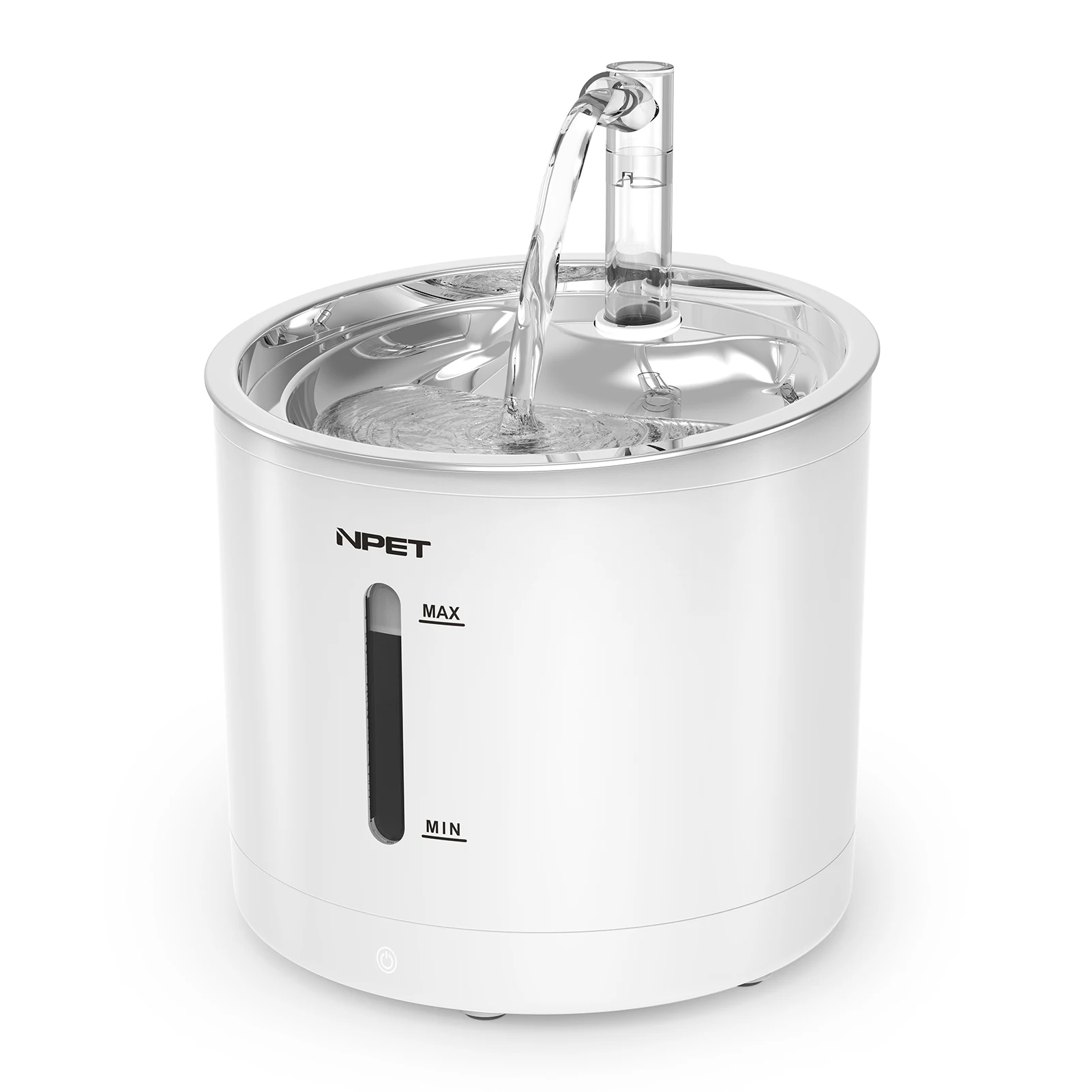 Newly design BPA free food grade stainless steel smart battery operated pet water fountain