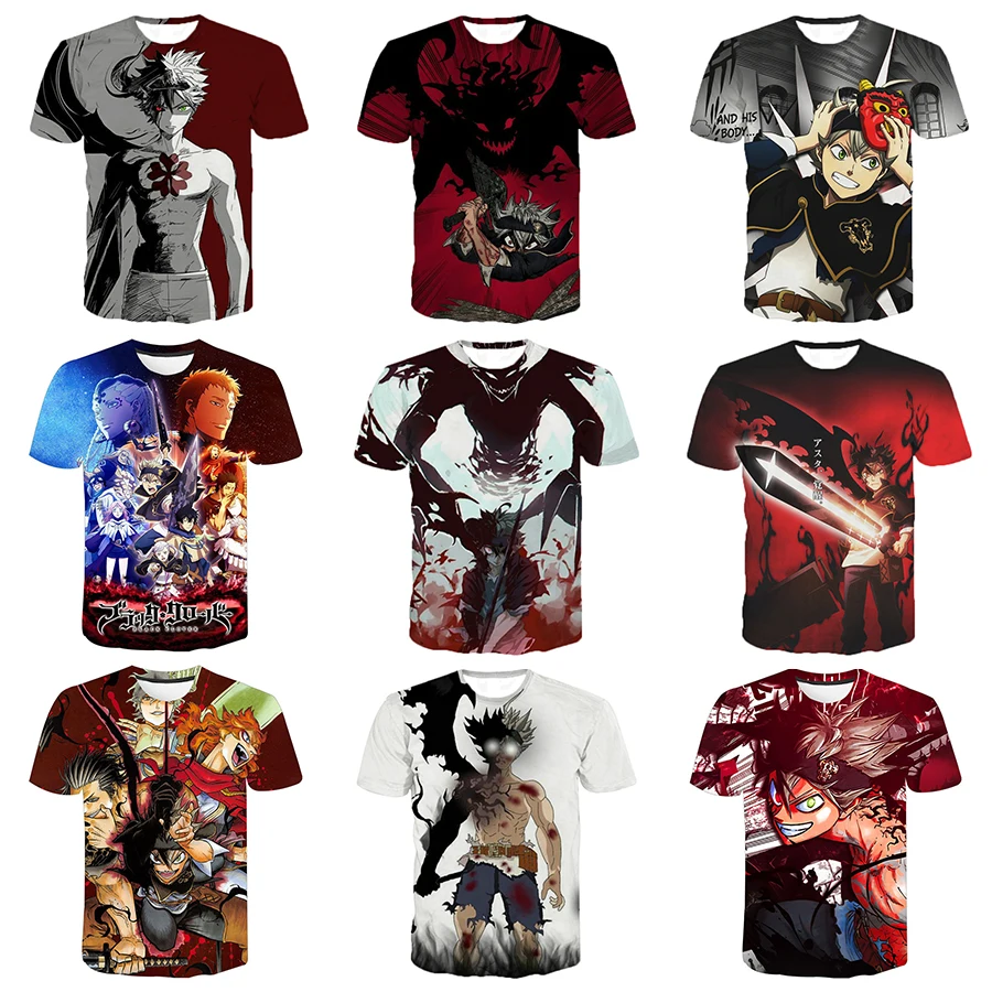 Black Clover 3D Printed Shirt for Men Fashion Anime 3D Printing Shirt From Men Cool Harajuku Short Sleeve Streetwear Tops