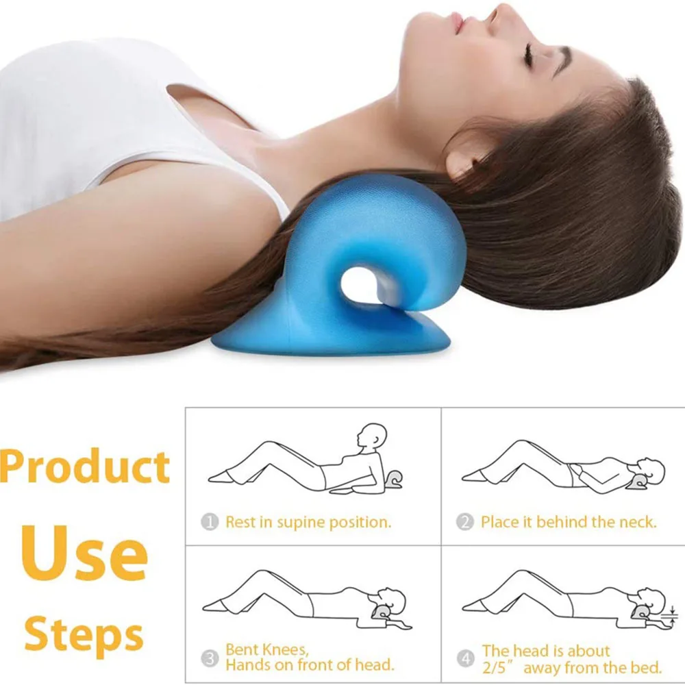 Pu Factory Pain Relax Anti Atigue Massage Cervical Traction Device for Tmj Pain Press Relief Neck Traction Pillows Custom Woven