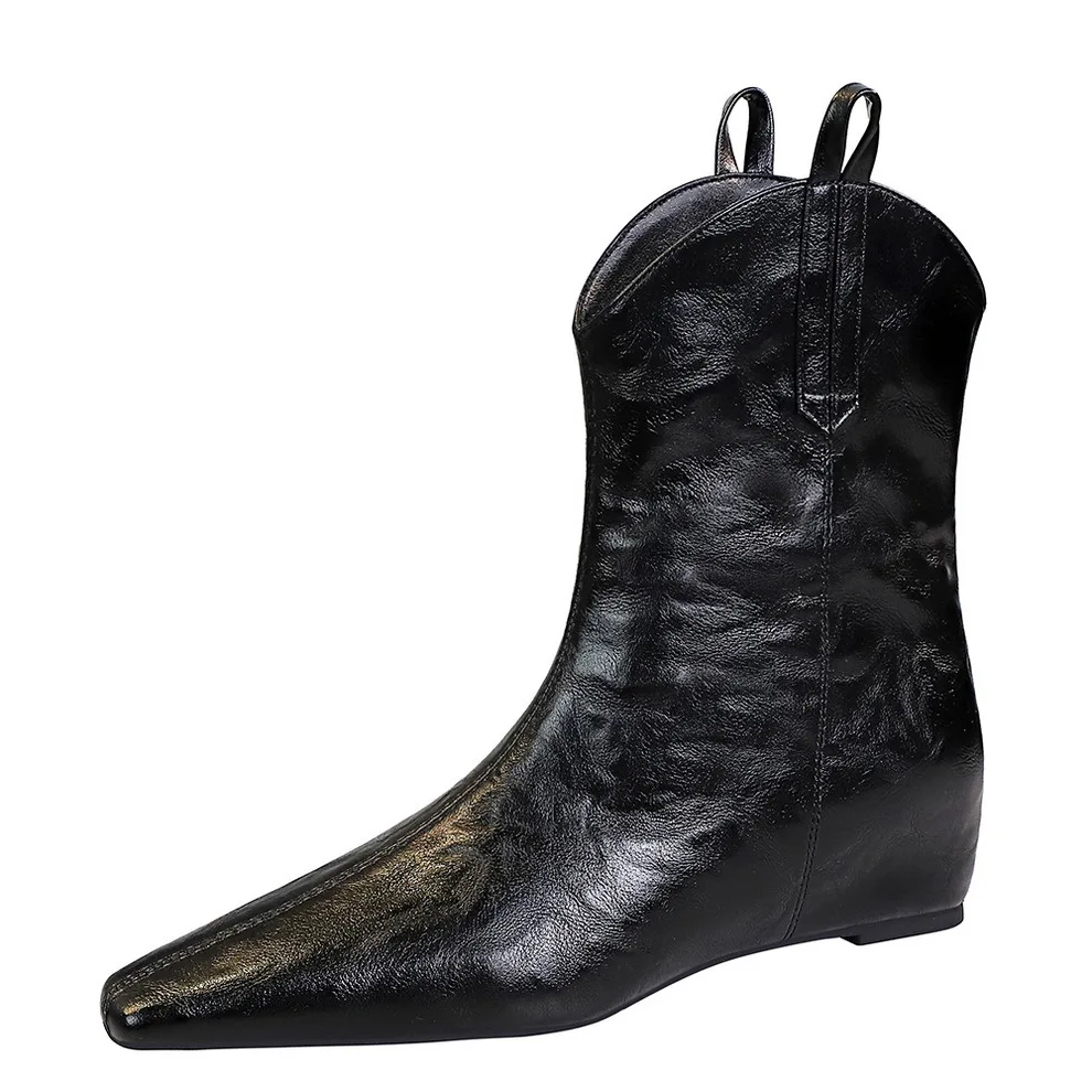 Women Wedge High Heels Boot Zipper High Platform Chunky Heels Plus Size Ankle Boots Shoes Femme Botas Footwear