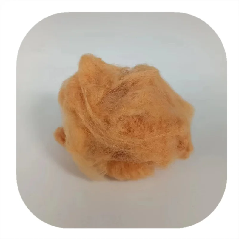 Best price Yellow  6D*65mm PES  Polyester Staple  Flocking Fiber