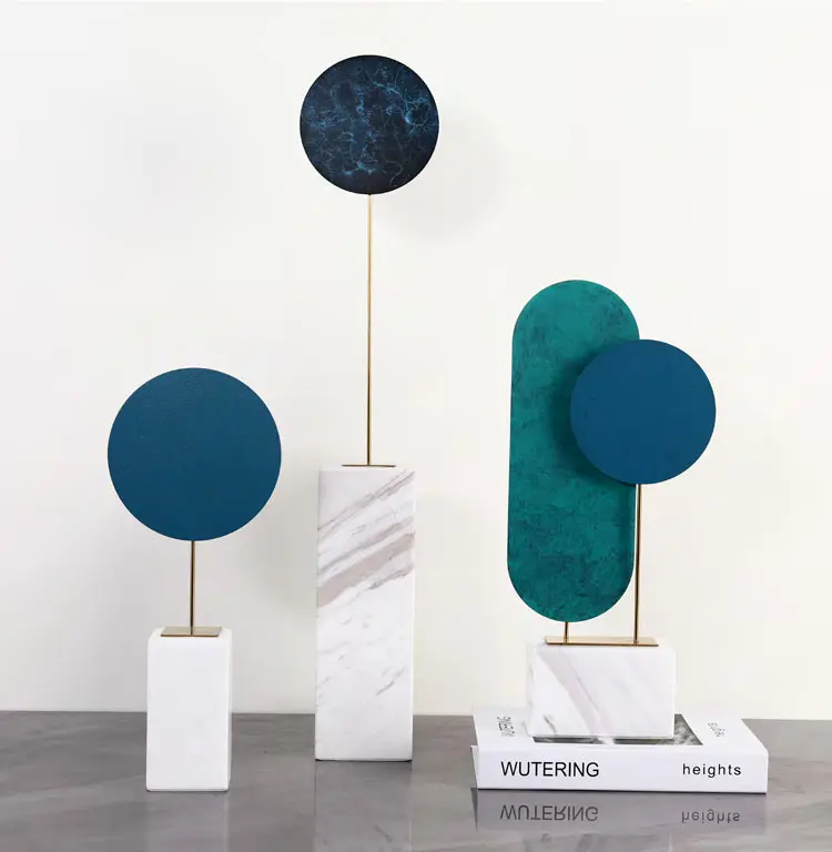 
Delicate Light Luxury Unique Design Household Metal Marble Ornaments Decorative 