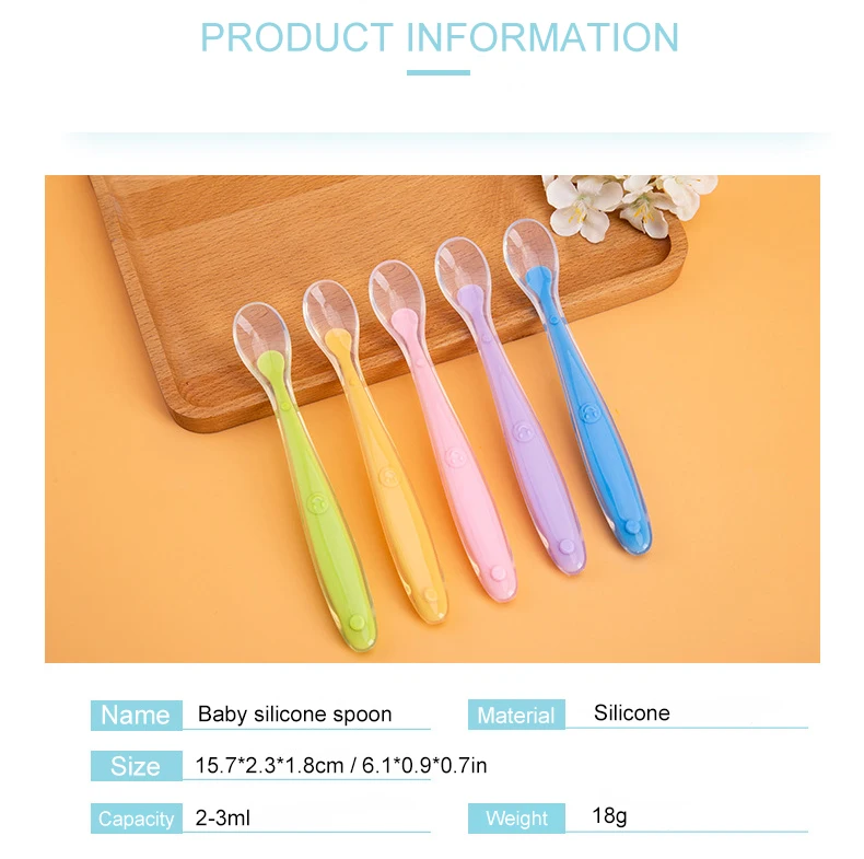 Baby Product Manufacturers Bpa Free Gum-Friendly First Stage Flexible Newborn Baby Feeding Training Silicone Baby Spoon For Kids