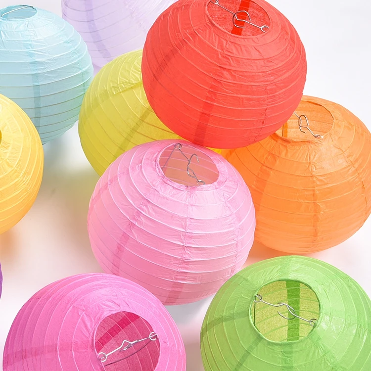 Round Paper Lanterns Lamps Festival Wedding Decoration Chinese Paper Lanterns Lanterns Wedding