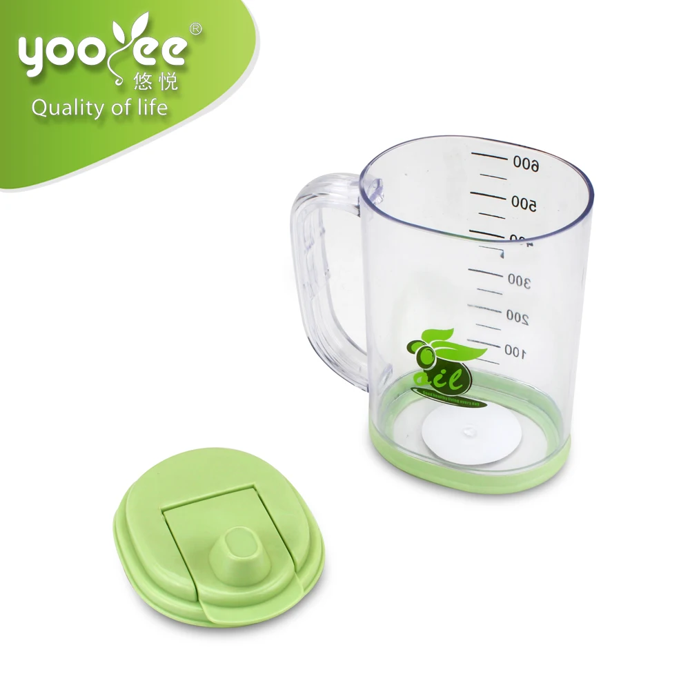 600ml rectangle Plastic Big kitchen oil pot with degree scale