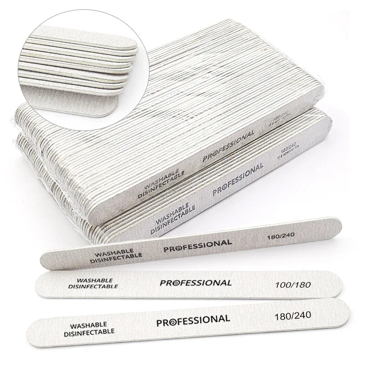 Professional 1pcs Nail Files 100 180 Custom Printed 150 180 240 Grit Nail Files Logo For Women Beauty Salon Manicure Nail Tools