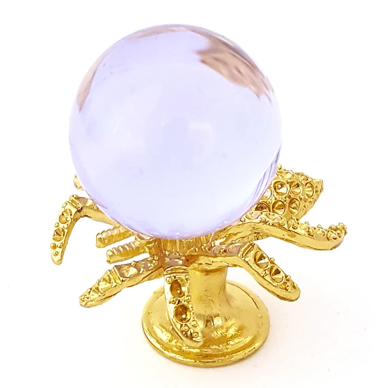 Creative 3D Metal Spider Crystal Ball Holder Home Decor Tabletop Ornament Crystal Sphere Stand