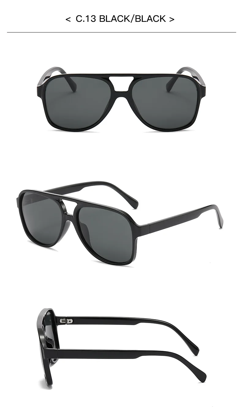 5153 2024 Vintage Retro 70s Sunglasses for Women Men Classic Large  Aviation Frame  Polarized Trendy Orange Glasses